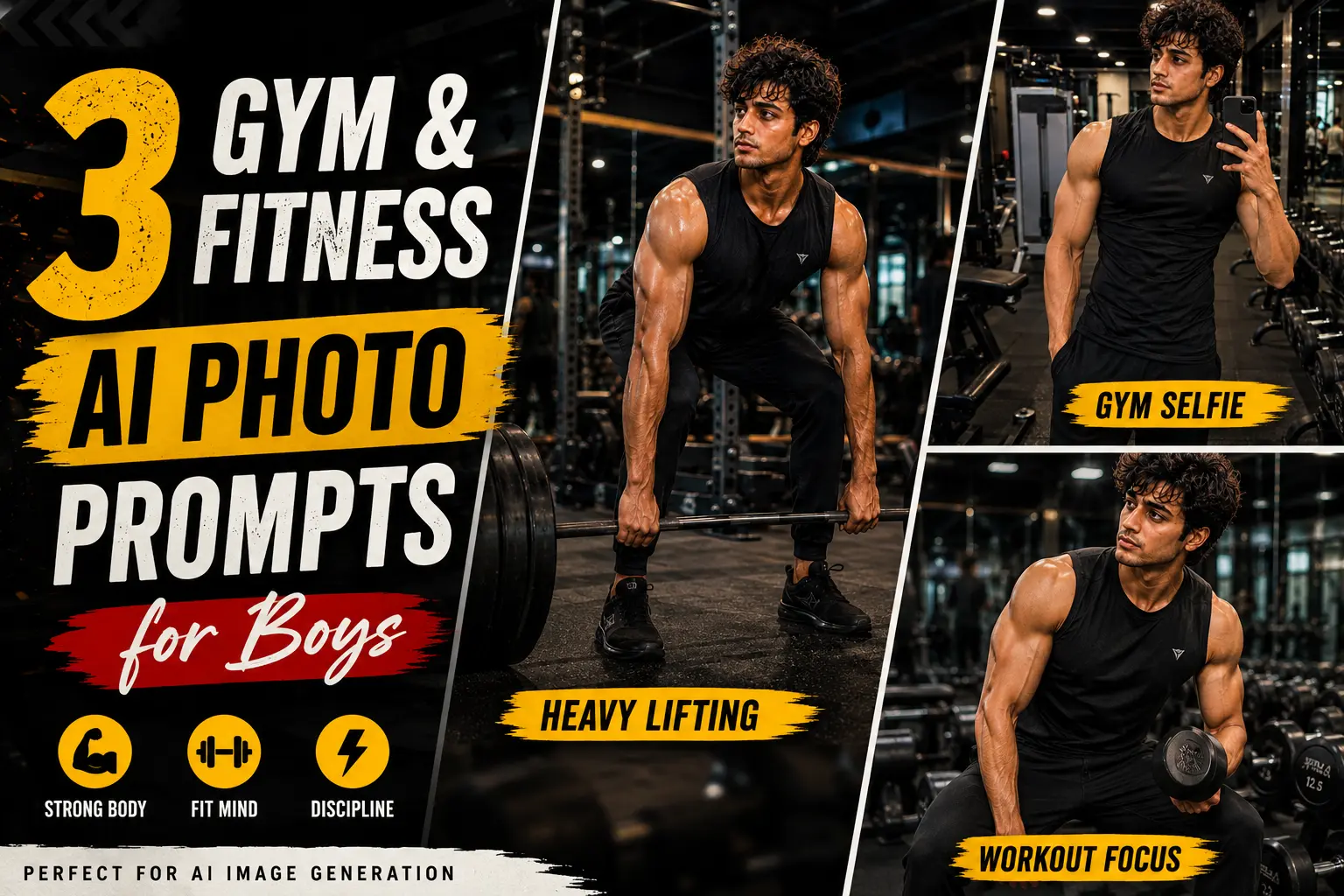 3 Gym & Fitness AI Photo Prompts for Boys