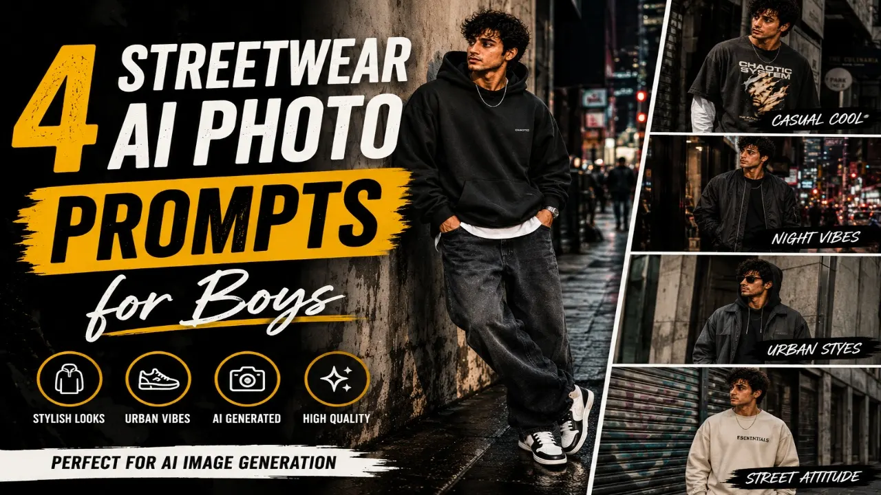 4 Streetwear AI Photo Prompts for Boys