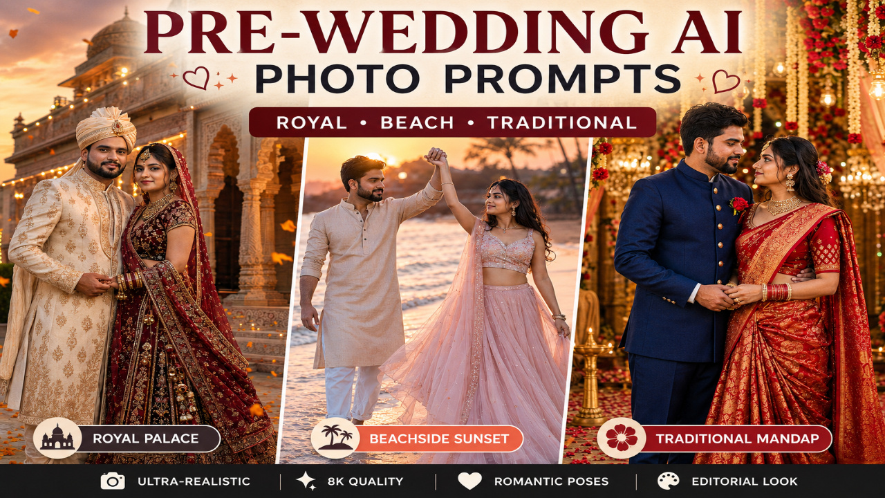 Pre-Wedding AI Photo Prompts for Indian Couples