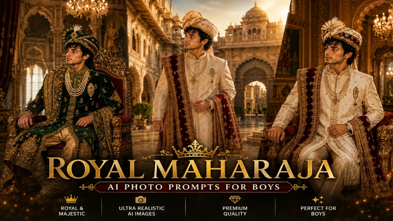 Royal Maharaja AI Photo Prompts for Boys