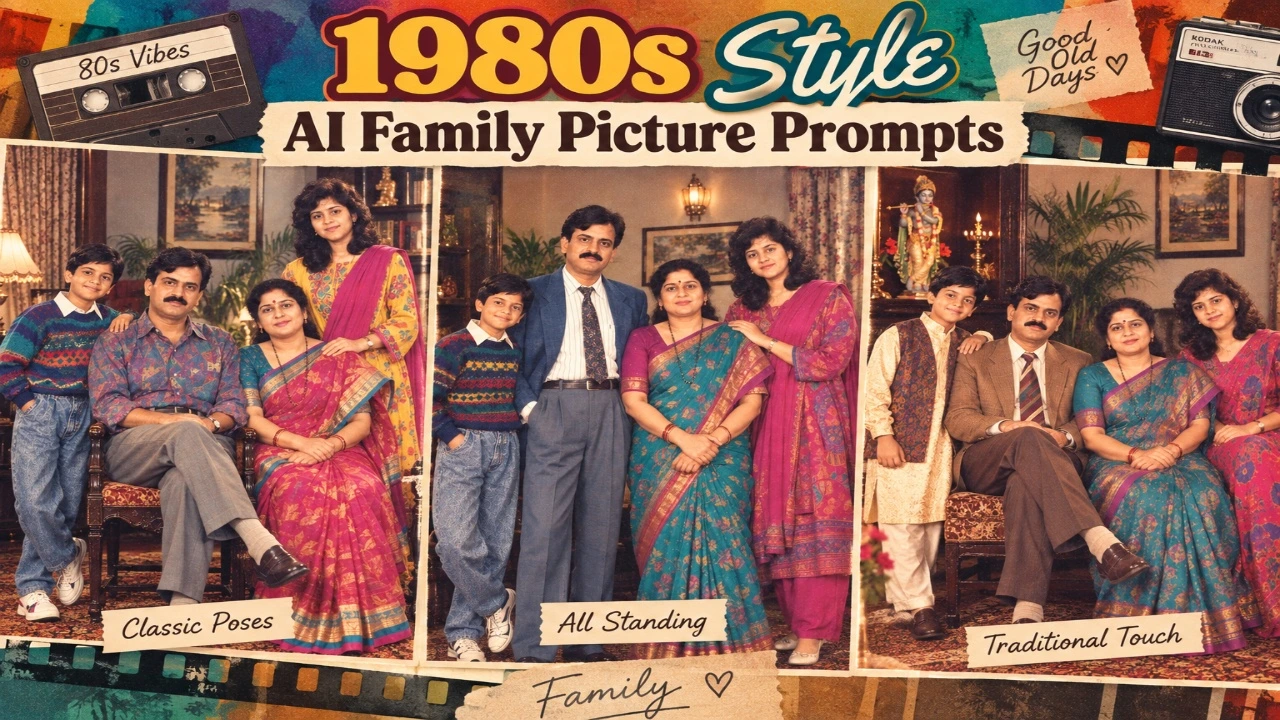 1980s Style AI Family Picture Prompts