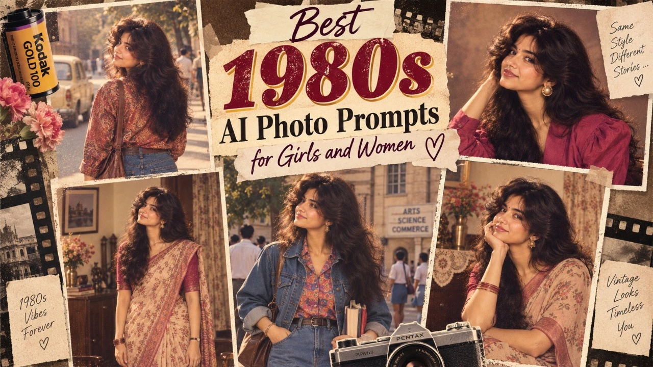 Best 1980s AI Photo Prompts for Girls and Women