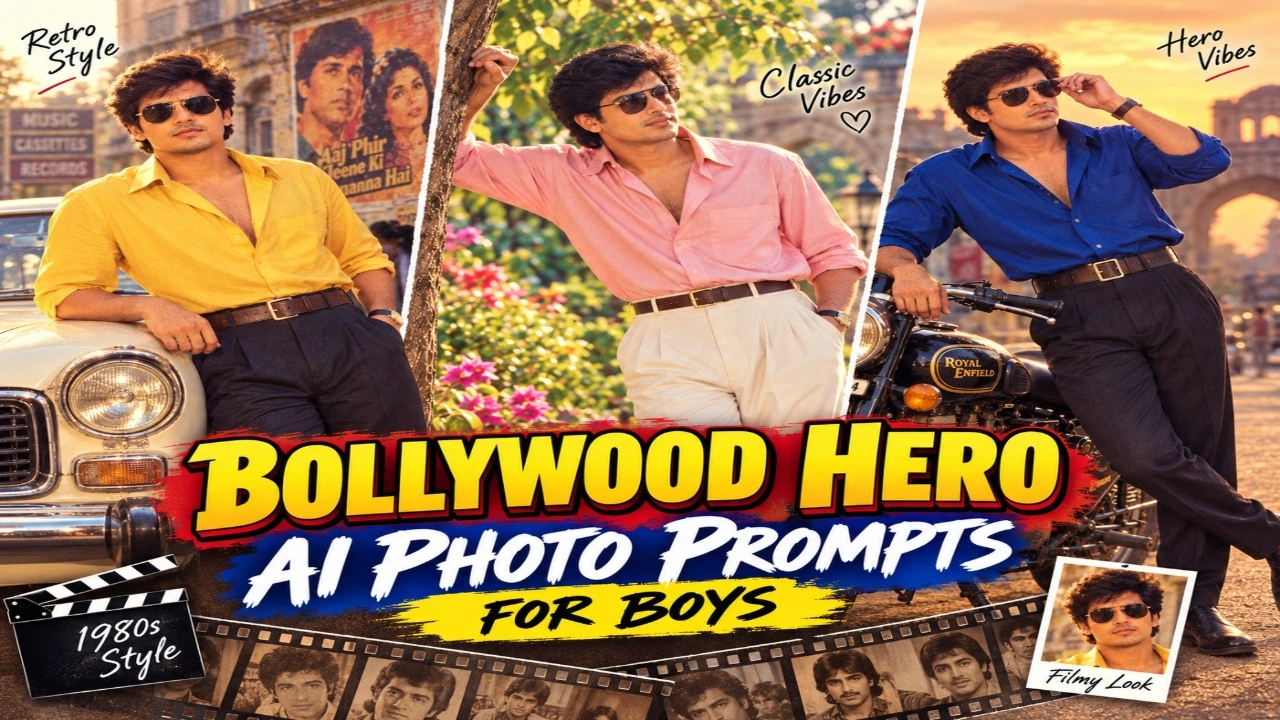 Bollywood Hero AI Photo Prompts for Boys
